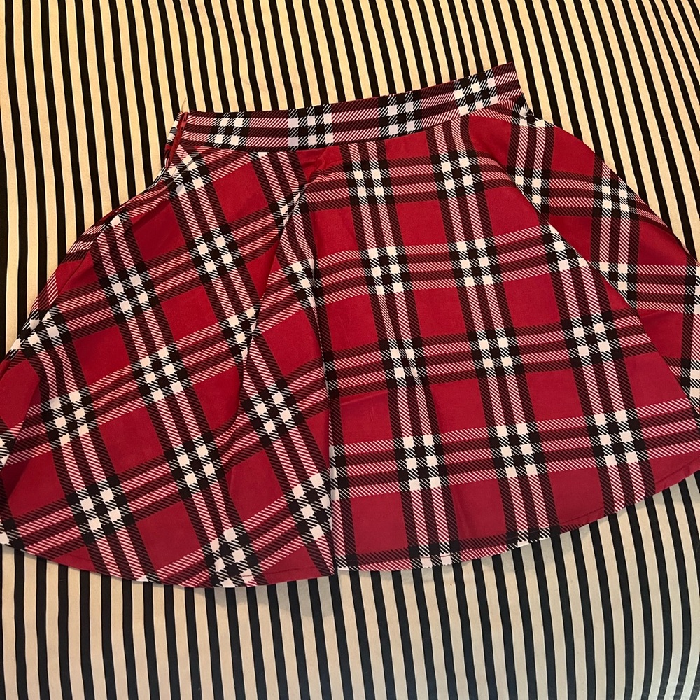 Modern Hero Red Plaid Skirt